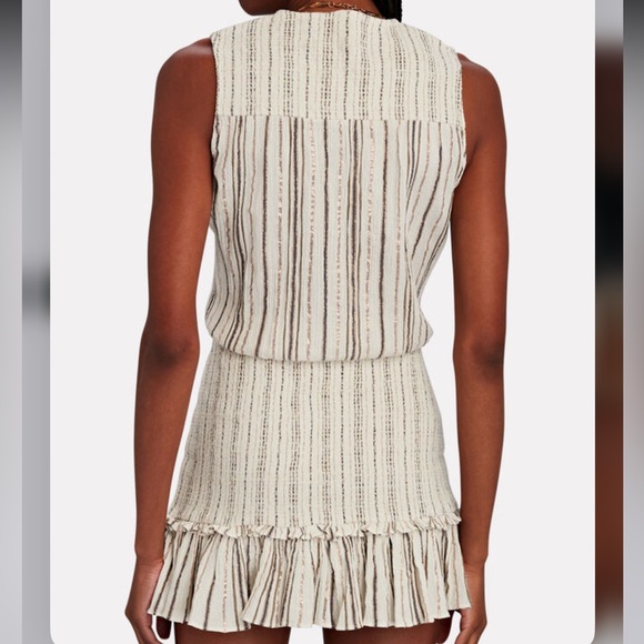 Veronica Beard Cox Smocked Striped Mini Dress - Picture 6 of 15